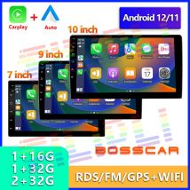 BOSSCAR 4core 2 Din Radio samochodowe Androidauto Carplay Android 12 4G GPS Car Audio 7"/9"/10" WIFI BT IPS Samochodowy odtwarzacz multimedialny