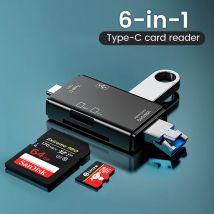 Lettore di schede SD OTG multifunzione 6 in 1 USB2.0 Type-C/TF/SD Memory Card Smart Cardreader per adattatore per accessori per Laptop