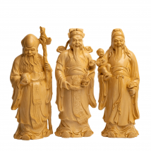 Fu Lu Shou (Drei Sterne Glück, Wohlstand, Langlebigkeit) Statue. Glücksgötterfigur als Heimdeko. Geschenk für Freund.