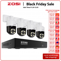 ZOSI 8CH 5MP PTZ Sicurezza POE Sistema di telecamere IP Audio bidirezionale AI Face Detect 8MP NVR Kit CCTV Home Outdoor Video sorveglianza Set