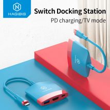 Hagibis Switch Dock TV Dock für Nintendo Schalter Tragbare Docking Station USB C zu 4K HDMI USB 3,0 PD lade für NS Macbook Pro