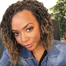 Faux Locs Dreadlock Perücken für schwarze Frauen kurze Göttin Twist Locs Perücke braun Highlight Farbe Afro geflochtene Perücken Kunsthaar