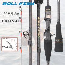 ROLLFISH Titanspitze Octopus Squid Cuttle Rod 1,55/1,6 m Action 9:1/7:3 Casting Carbon Fiber Salzwasser Light Jigging Angelrute