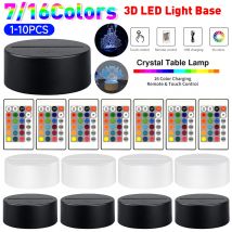 1-10PCS Base per pannello luminoso in acrilico 16 colori espositore per luce decorativa telecomando Base per lampada a LED per vetro in resina acrilica