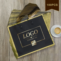 100 Stück individuelles Logo Phnom Penh matte verdickte Einkaufstaschen mit Griff Kunststoff-Geschenktüte drucken einfarbiges Logo auf doppelseitig