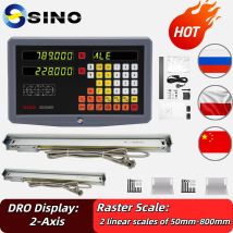 Nuovo SDS2MS Lettura digitale DRO a 2 assi Display AC110V/220V e 2 pezzi Encoder scala lineare 100-1000mm per fresatrice tornio