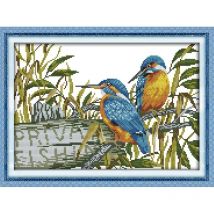 Joy Sunday The In Love Alcedo Euryzona Stamped Counted Cross Stitch Set Cross Stitch Painting Patterns Needlework Embroidery Kit