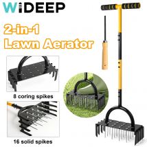 Manuelles 2-in-1-Rasenbelüfter-Werkzeug: 16 3,5-Zoll-Metallspitzen und 8 Entkernerstopfen, robuste Bodenbelüftung für Rasen-, Garten- und Gartenpflege