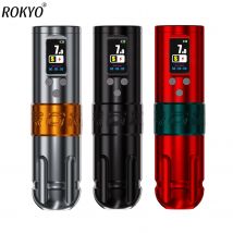 Neue ROKYO X1 Drahtlose Tattoo Maschine Stift Starke Leise Bürstenlosen Motor 1600 mAh Batterie Mit RCA Adapter Versorgung