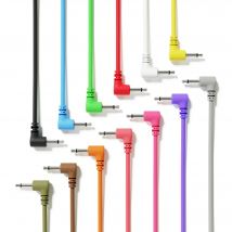 Rechtwinklige monomodulare Patchkabel – 3,5 mm 1/8 Zoll – Eurorack Synth Synthesizer – 5er-Pack – Orange Pfirsich Schwarz Rot Weiß...