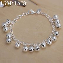 Bracciale in argento sterling 925 con fascino alla moda, bellissima alta qualità per la festa di nozze di gioielli in argento con catena da donna