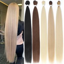 Bone Straight Hair Bundles Salon Natural Hair Extensions Fake Fibers Super Long Synthetic Yaki