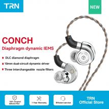TRN Conch Auricolare DLC ad alte prestazioni Diaframma diamantato Monitor in-ear dinamici Filtri con ugelli di sintonizzazione per Xiaomi