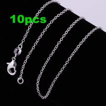 10 pz/lotto 925 sterling silver cerchio collana a catena per le donne 45-60 CM moda festa di nozze Gioielli regali di Natale pendente