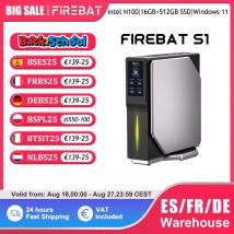 FIREBAT S1 Mini PC Windows 11 Intel 12th Alder Lake N100 DDR4 16GB RAM 512GB SSD BT4.2 Dual HDMI Escritorios Pantalla de datos de computadora