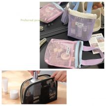 1Pcs Mesh Make-Up Kulturbeutel Lagerung Taschen Handtaschen Tragbare Reise Waschen Körper Dusche Werkzeuge Organizer Kosmetische Veranstalter Beutel