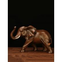 Feng Shui Elegant Elephant Resin Statue Lucky Wealth Figurine Crafts Ornaments Gift for Home Office Desktop Decoration
