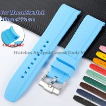 20mm 22mm Kautschukarmband Hochwertiges Silikon-Uhrenarmband mit gebogenem Ende für Swatch für Omega für Moonswatch für Rolex Wasserdichter Gürtel