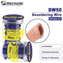 MECHANIC 5 Stück/Set DW50 1,5M Starker Kupfer-Entlötdraht Lötdraht-Entferner 1,5/2,0/2,5/3,0/3,5mm Lötzinn-Sauger
