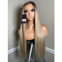 13x4 Dark Brown Blonde Straight Lace Front Human Hair 200 Density 13x6 Transparent Lace Frontal Wig Brazilian For Women