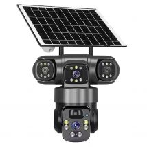 15MP Solar Surveillance Camera Wireless Outdoor 3 Lens Solar IP Camera PIR Color Night Vision Auto Tracking Battery CCTV Camera
