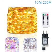 100M 200M LED Luci della stringa Filo d'argento Lucine Ghirlanda di Natale per la casa all'aperto Albero di Capodanno Decorazione della festa nuziale