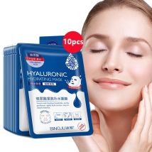 10 Stück Hyaluron säure Gesichts maske Blatt Poren feuchtigkeit spendende Öl kontrolle Anti-Aging-Nachschub Bleaching Gesichts pflege