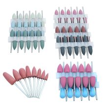 10Pcs Dental Silikon Gummi Polierer Burs Schleifen Köpfe HP Schaft Bohrer Dreh Zähne Bleaching Zahnarzt Werkzeug Nagel Bohrer Bits