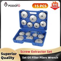 Podofo Set di bussole Kit di strumenti 15 pezzi Set Pinze per filtro olio Chiave Set di strumenti per tappo di trasmissione Chiave per tappo filtro olio Set di strumenti per rimozione presa