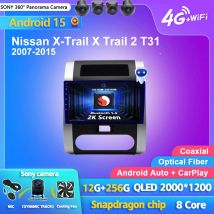 Radio samochodowe z Androidem 15, CarPlay, Auto, ekranem 2K, multimedialne, do Nissan X-Trail Xtrail T31 2007-2013, 2DIN, autoradio stereo, jednostka główna