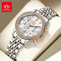 FATELOVE A881 Frauen Uhr Original Uhr Wasserdicht Leucht Damen Uhr Multifunktionale Chronograph Diamant Skala Reloj Mujer