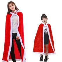 Weihnachten roter langer Kapuzenumhang Cosplay Kostüm Neujahr Party Erwachsene Kinder roter Umhang für Weihnachtsmann Winterumhang