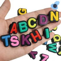 1pcs PVC Capital English Letters Shoe Charms Accessories Colorful Shoes Buckle Decorations Ormaments Fit Party Kid's Gifts