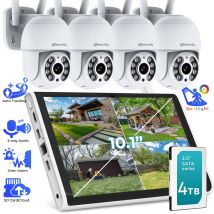 Drahtlose Überwachungskameras System Outdoor WiFi NVR Kit mit Monitor PTZ IP Kamera Überwachungskits 8CH NVR + 4 stücke Kamera Set XMEye
