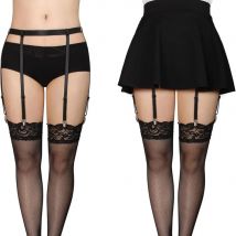 Oberschenkelhohe Strümpfe Strumpfgürtel für Frauen Mädchen Verstellbarer elastischer Beinsocken-Hosenträgergürtel Dessous Strumpfband Lady Stocking Belt