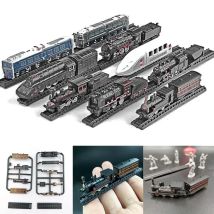 1/200 4D Dampf Elektrische Lokomotive Zug Modell 7cm Mini Kunststoff Gebäude Kit Sand Tisch Montage Spielzeug Für Kinder geschenk