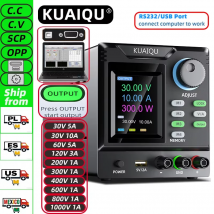 KUAIQU Hochspannungs-1000V-Programmierbares DC-Netzteil mit RS232-Kommunikation, 30V 10A Einstellbares Labornetzteil, 400V Speicherfunktion