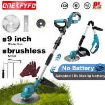 9 Zoll bürstenloser elektrischer Rasenmäher, faltbarer kabelloser Rasentrimmer, längenverstellbar, Gartengerät für Makita 18 V Akku