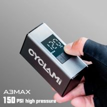 Pompka elektryczna ze stopu aluminium 150 PSI przenośny rower powietrza akumulator inflator do opon zawór Schrader Presta srebrny CYCLAMI A3 MAX, pompka rowerowa, pompka do roweru, Elektryczna pompka