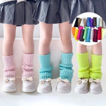 19 estilo Color caramelo coreano dulce niños calentadores de piernas cubierta de pie de punto niños niñas sólido Otoño Invierno calcetines de tubo elástico