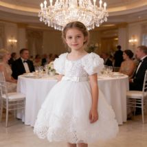 Baby Mädchen Taufe Weiß Rosa Kleid Kinder Perlen 1. Geburtstag Elegante Taufe Prinzessin Party Taufe Kleinkind Vestidos Purim