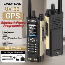 Walkie Talkie Baofeng UV-32 GPS 10W Bluetooth Programmazione wireless Air Band Tipo-C Ricarica per UV-5R Amateur Bidirezionale Ham Radio