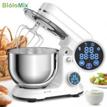 BioloMix Robot da cucina da cucina, motore CC da 1200 W a 11 velocità, schermo OLED digitale, robot da cucina elettrico con gancio per impastare, frusta