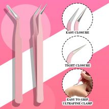 MEISHENJIE 1PC Falsche Wimpern Pinzette Edelstahl Anti-statische Pincet Gebogene Streifen 3D Wimpern Verlängerung Pinzette Make-Up-Tools