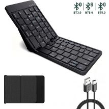 JOMAA Multi-Device Bluetooth Foldable Keyboard Wireless Portable Folding Keyboard Rechargeable Keyboard for IOS Windows