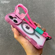 Wrist Strap Lanyard Camera Holder Stand For Magsafe Magnetic Case For iPhone 17 16 12 13 14 15 Pro Max Plus Hybrid Bumper Cover