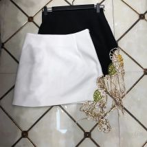 New Elegant Ol Flower Diamond Tassel Skirt Women Summer Slim Ultra-Short A- Line Package Hip Skirts Y2k Jupe 2024 White Black