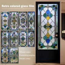 European Retro American Colored Glass Film Window Tint  Stained Glass  Window Film  Static Cling  Frosted / Etched Decorative