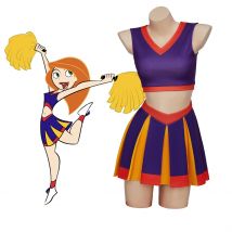 Kim cheerleader möglich cosplay kostüm Kim Ann Kemungkinan Atasan Seragam Cosplay crop top und Mini Rock Set