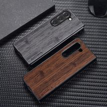 Custodia per Samsung Galaxy Z Fold 7 3 4 5 6 funda modello in legno di bambù Cover in pelle Coque di lusso per galaxy z fold7 custodia capa